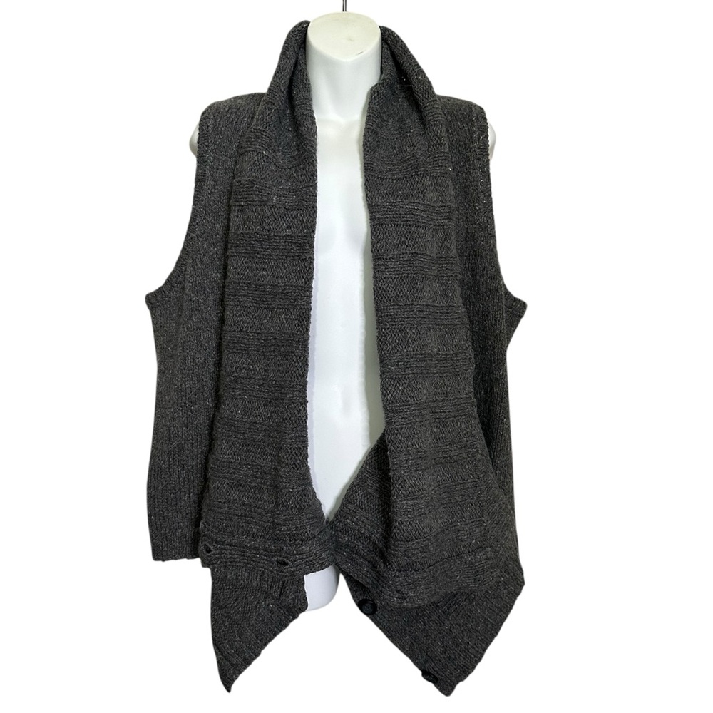 Calvin Klein Jeans Gray Cardigan Vest Chunky Ribbed Calbe Bolero W’s 1X nwt